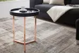 Table d'appoint design en bois noir / métal cuivré