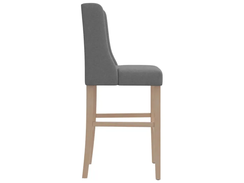 Chaises de bar lot de 2 bois massif d'hévéa et tissu