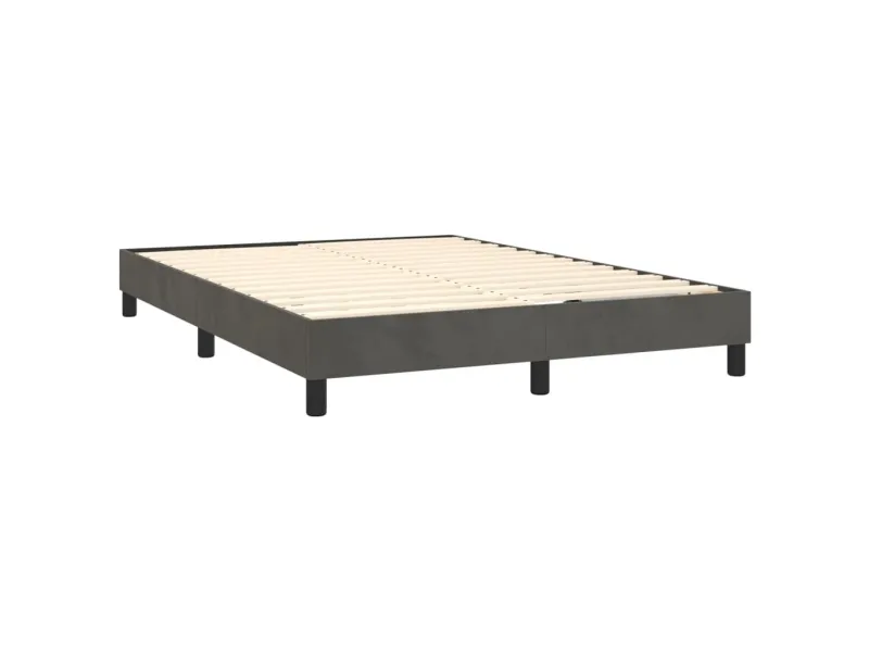 cadre de lit avec matelas LED Gris foncé 140x200 cm