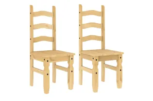Chaises à manger lot de 2 Corona 42x47x107cm bois massif de pin 2