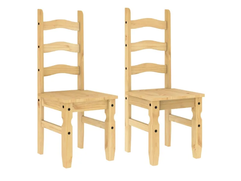 Chaises à manger lot de 2 Corona 42x47x107cm bois massif de pin