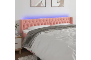 Tête de lit à LED Rose 183x16x78/88 cm Velours