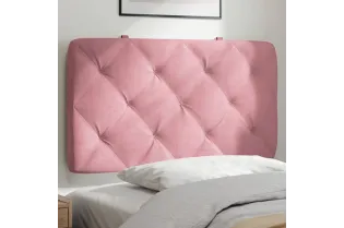 Coussin de tête de lit rose 90 cm velours