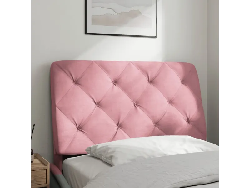 Coussin de tête de lit rose 90 cm velours