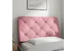 Coussin de tête de lit rose 90 cm velours