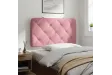 Coussin de tête de lit rose 90 cm velours