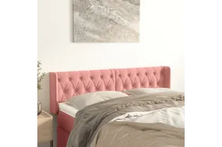 Tête de lit avec oreilles Rose 163x16x78/88 cm Velours