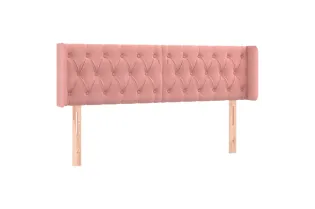 Tête de lit avec oreilles Rose 163x16x78/88 cm Velours 2