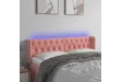 Tête de lit à LED Rose 147x16x78/88 cm Velours