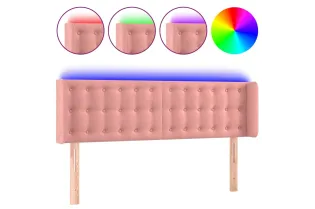 Tête de lit à LED Rose 147x16x78/88 cm Velours 2