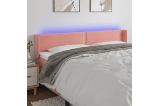 Tête de lit à LED Rose 163x16x78/88 cm Velours