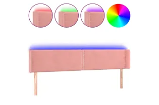 Tête de lit à LED Rose 163x16x78/88 cm Velours 2