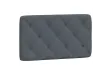 Coussin de tête de lit gris foncé 90 cm velours