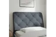 Coussin de tête de lit gris foncé 90 cm velours