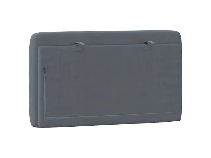 Coussin de tête de lit gris foncé 90 cm velours
