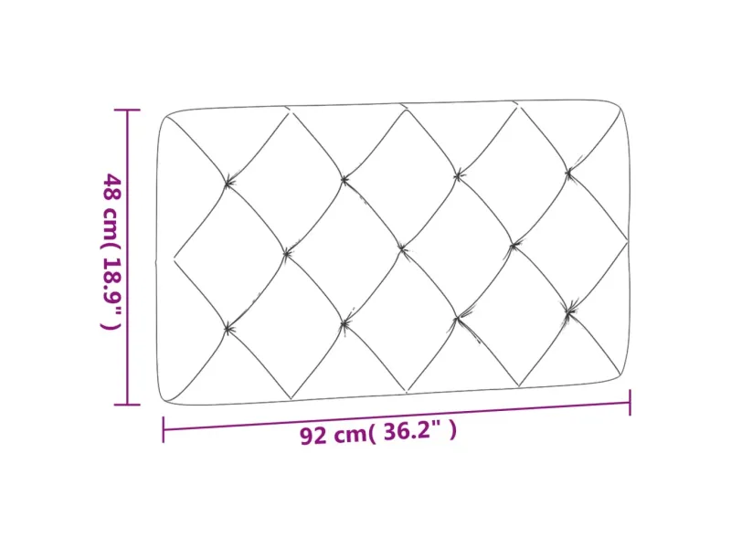 Coussin de tête de lit gris foncé 90 cm velours