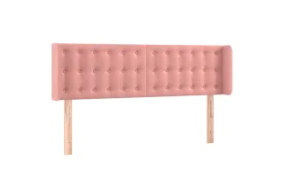 Tête de lit avec oreilles Rose 147x16x78/88 cm Velours 2