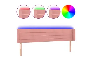 Tête de lit à LED Rose 163x16x78/88 cm Velours 2