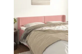 Tête de lit avec oreilles Rose 163x16x78/88 cm Velours