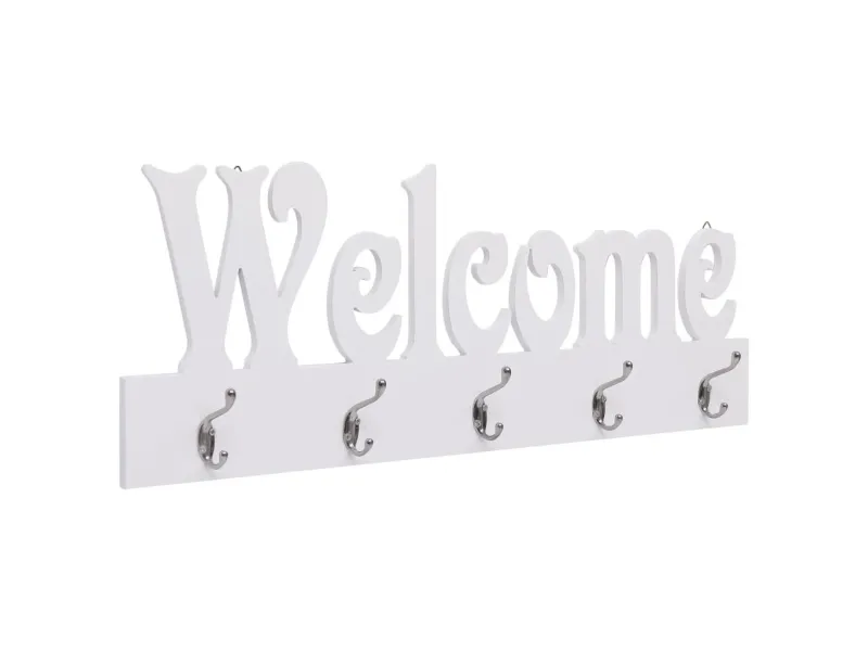 Porte-manteau mural WELCOME Blanc 74x29,5 cm