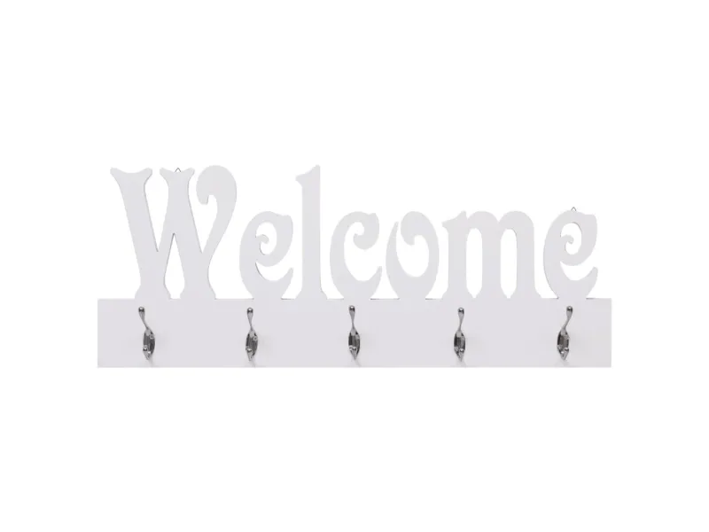 Porte-manteau mural WELCOME Blanc 74x29,5 cm