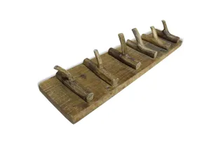 Porte-manteau Bois de récupération massif 60x15 cm 2