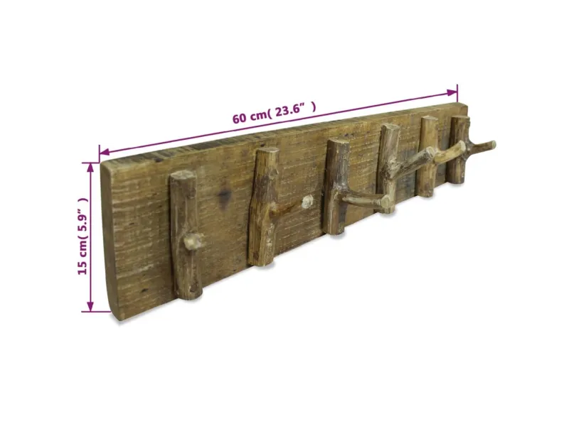 Porte-manteau Bois de récupération massif 60x15 cm
