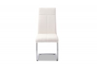 Chaise design en simili cuir blanc