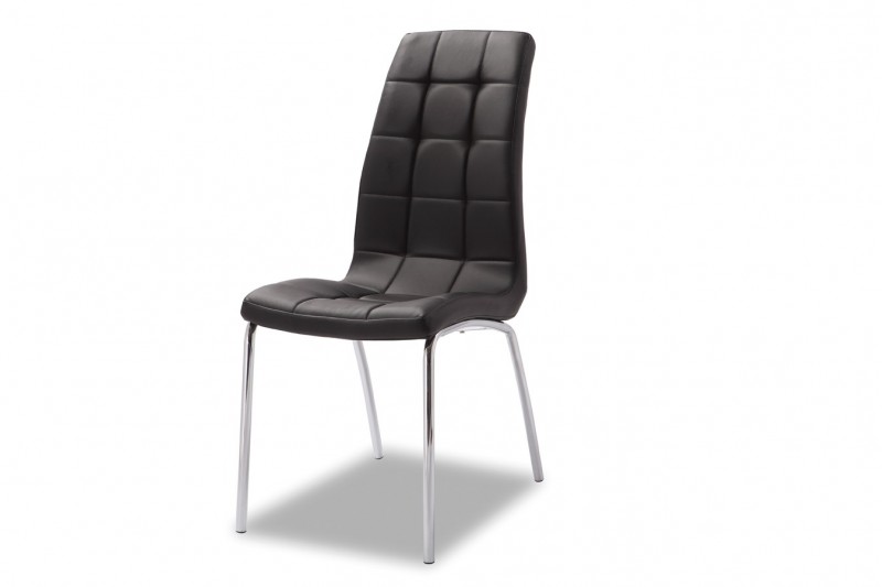 Chaise design en simili cuir noir
