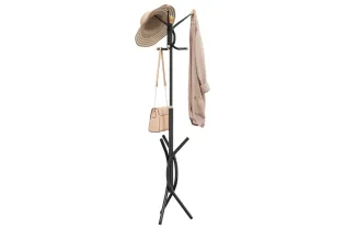 Porte-manteau noir 176 cm fer enduit de poudre