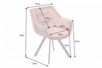 Chaise design scandinave de salle à manger coloris rose sombre en microfibre avec piétement en métal