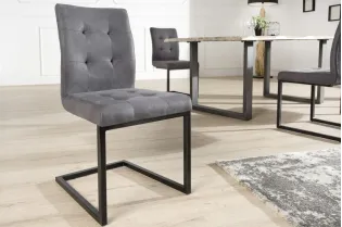 Lot de 2 chaises capitonnées de coloris gris