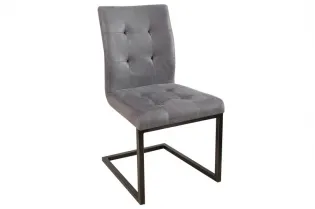 Lot de 2 chaises capitonnées de coloris gris 2