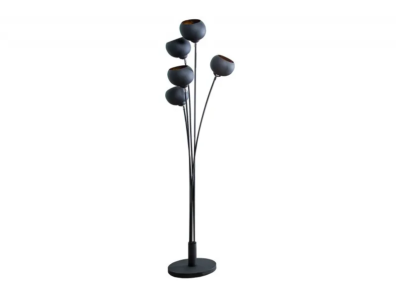 Lampadaire design en métal coloris or noir 170cm