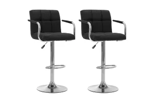 Chaises de bar lot de 2 noir tissu