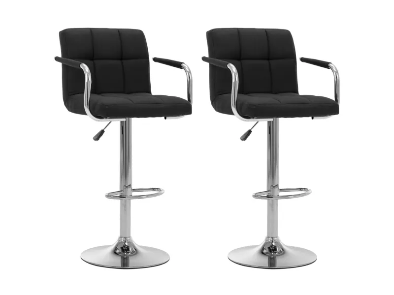 Chaises de bar lot de 2 noir tissu