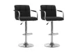 Chaises de bar lot de 2 noir tissu
