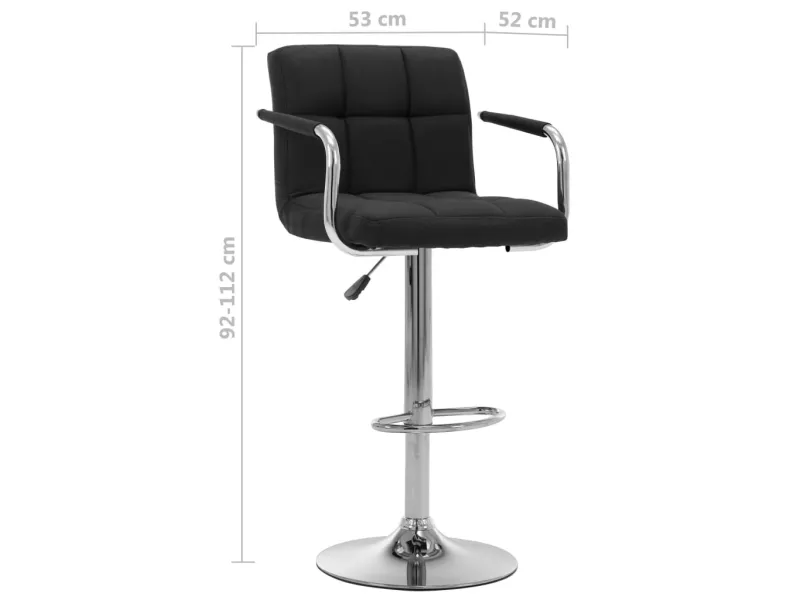 Chaises de bar lot de 2 noir tissu