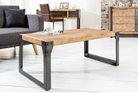 Table basse 110 cm de style industriel en bois d'acacia