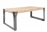 Table basse 110 cm de style industriel en bois d'acacia