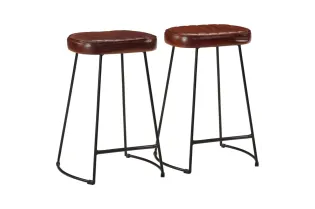Tabourets de bar lot de 2 marron foncé 41x29x62 cm