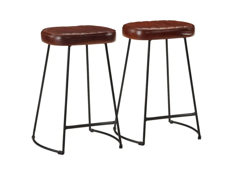 Tabourets de bar lot de 2 marron foncé 41x29x62 cm