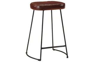 Tabourets de bar lot de 2 marron foncé 41x29x62 cm 2