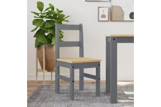 Chaises à manger lot de 2 Panama gris bois massif de pin