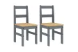 Chaises à manger lot de 2 Panama gris bois massif de pin