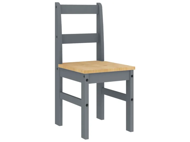 Chaises à manger lot de 2 Panama gris bois massif de pin