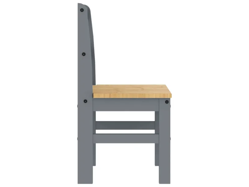 Chaises à manger lot de 2 Panama gris bois massif de pin