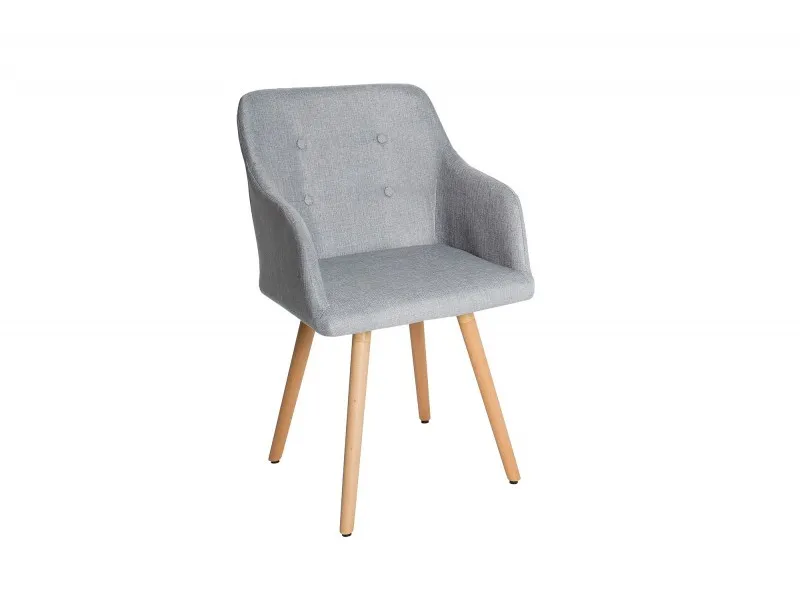 Lot de 2 fauteuils design scandinave revêtu en tissu gris clair