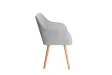 Lot de 2 fauteuils design scandinave revêtu en tissu gris clair