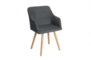 Lot de 2 fauteuils scandinaves en tissu gris foncé 2